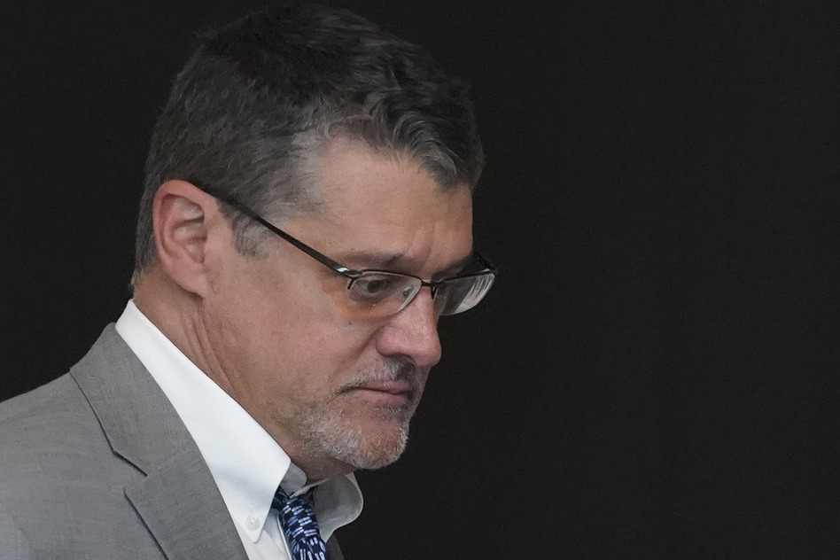 Glenn Simpson, former <em>Wall Street Journal</em> journalist and co-founder of the research firm Fusion GPS, during his arrival for a scheduled appearance before a closed House Intelligence Committee hearing on Capitol Hill in Washington, D.C. on Nov. 14, 2017. (Pablo Martinez Monsivais/AP)