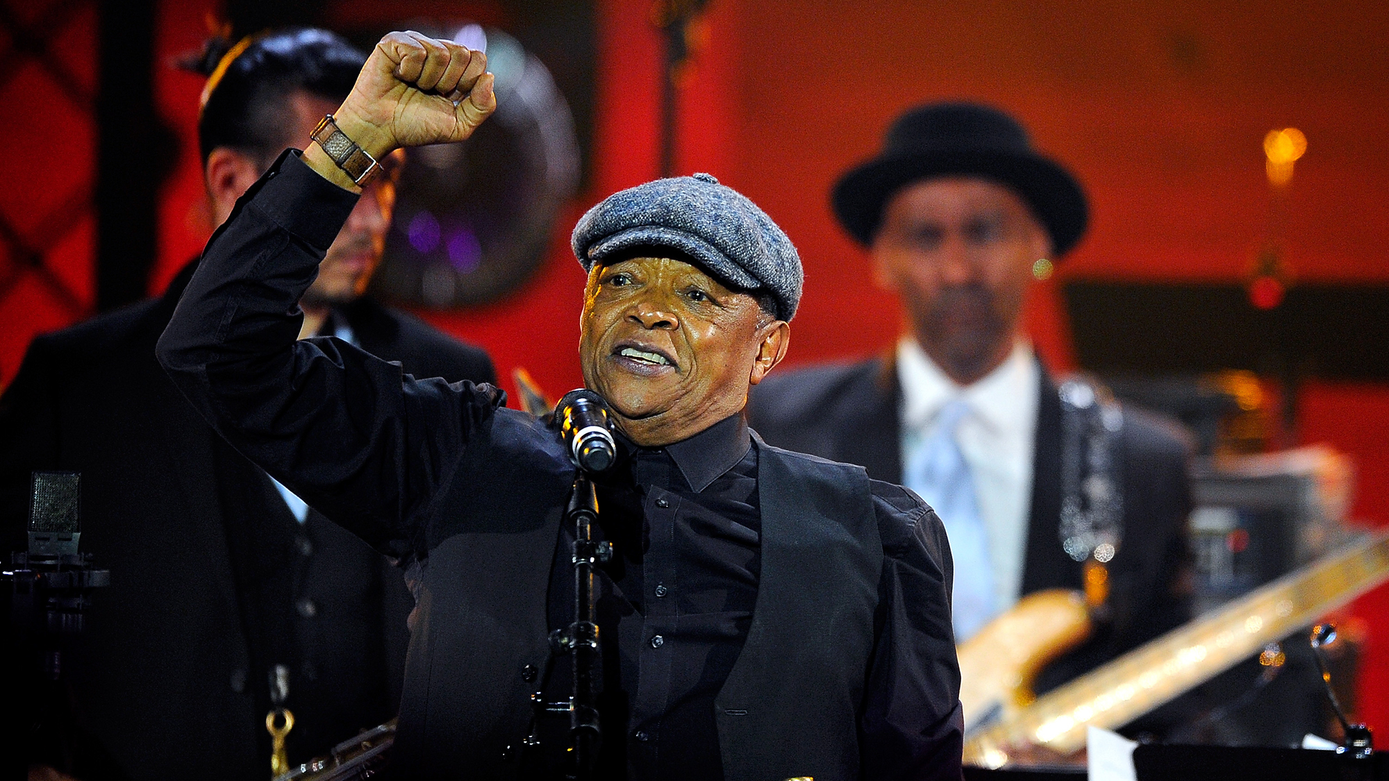 Hugh Masekela performs during the International Jazz Day 2015 Global Concert in Paris. (Kristy Sparow/Getty Images)