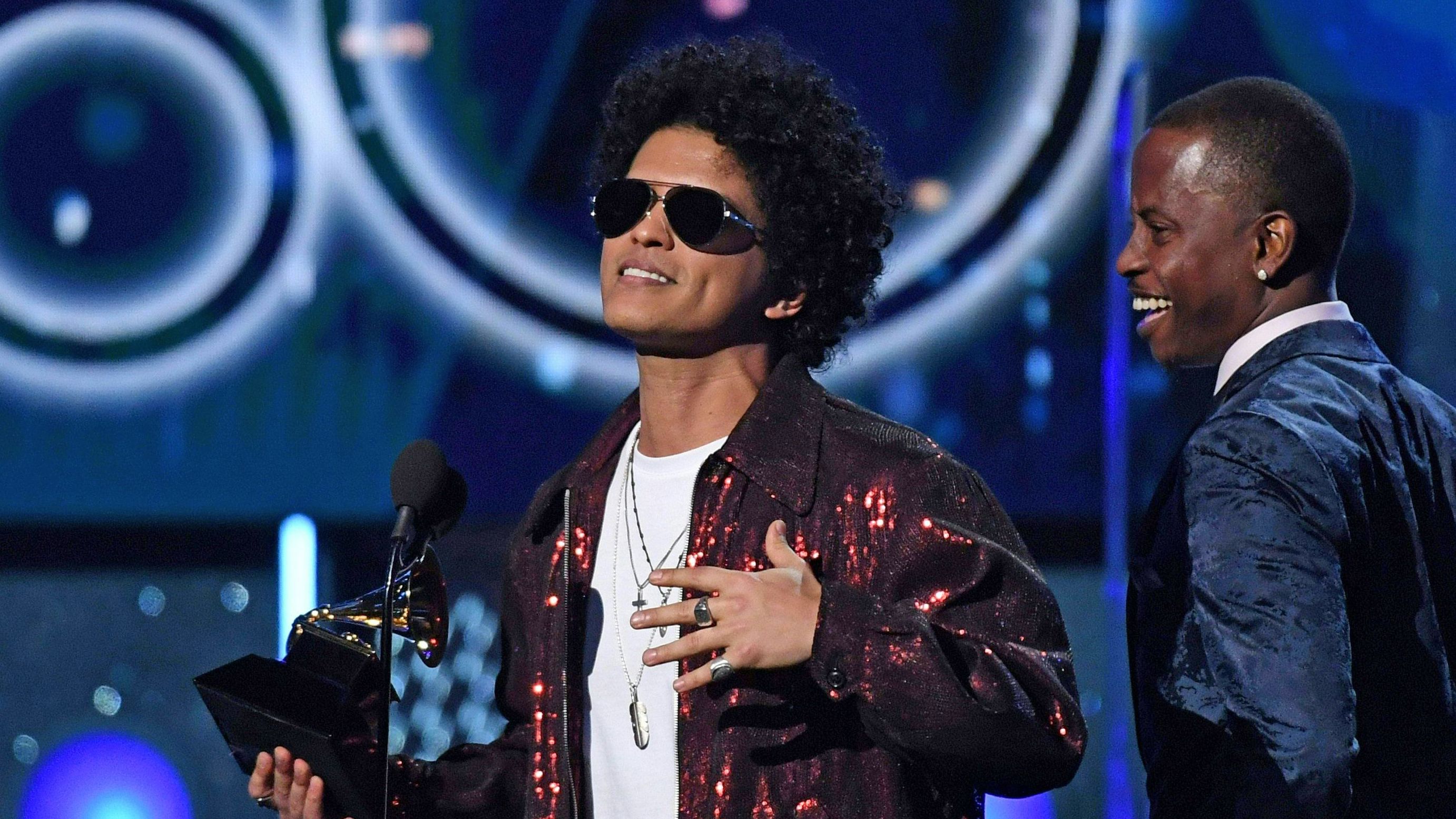 Bruno Mars received seven Grammys, including Album, Song and Record of the Year. (AFP/Getty Images)