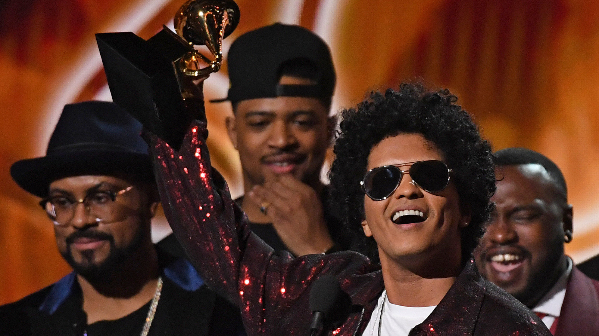 Bruno Mars swept the major categories at the 2018 Grammy Awards. (AFP/Getty Images)