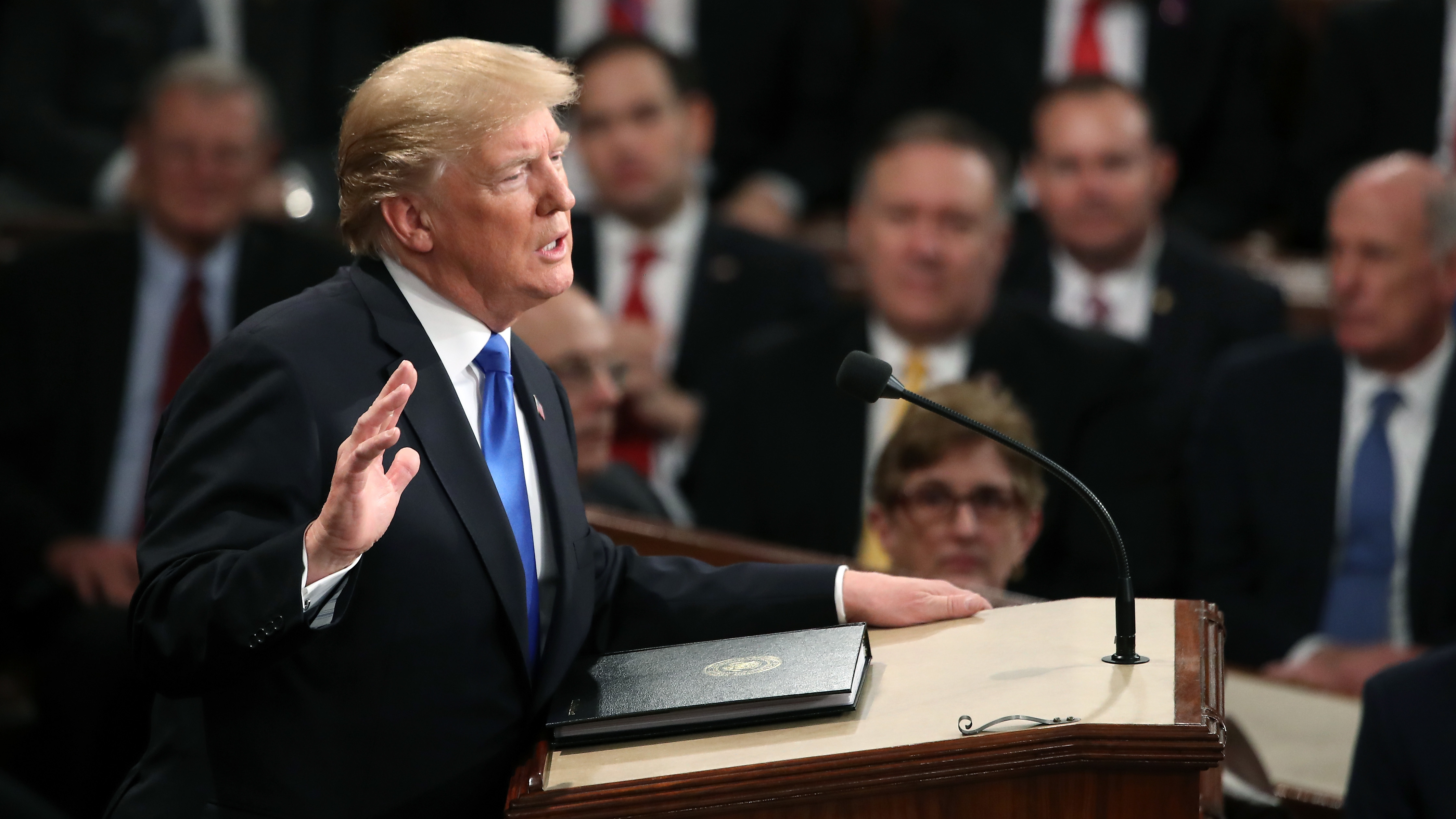 President Trump delivers the State of the Union address in the House chamber of the Capitol on Tuesday. (Getty Images)