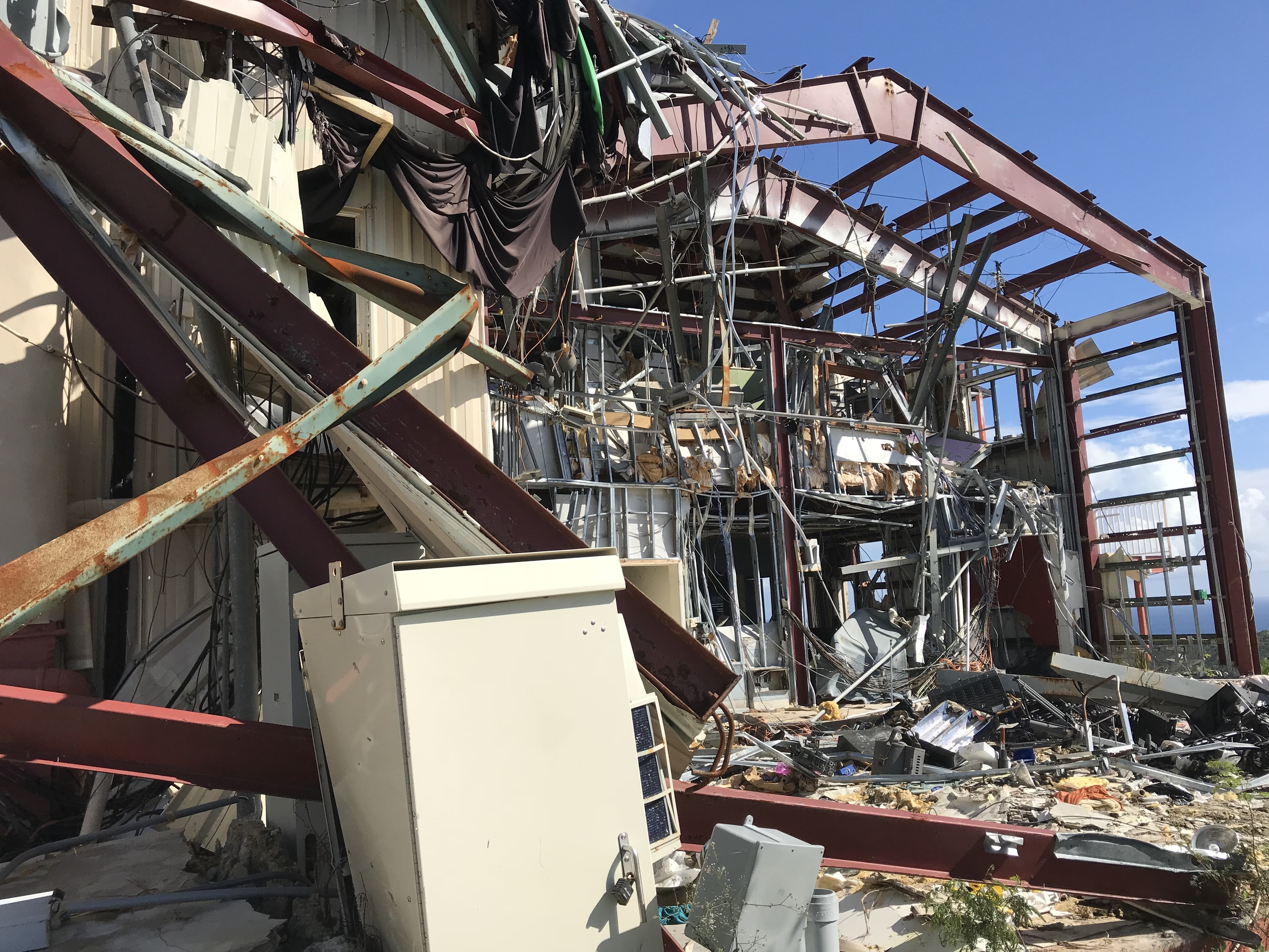Hurricane Irma's high winds destroyed WTJX's radio and television studios in St. Thomas. (NPR)