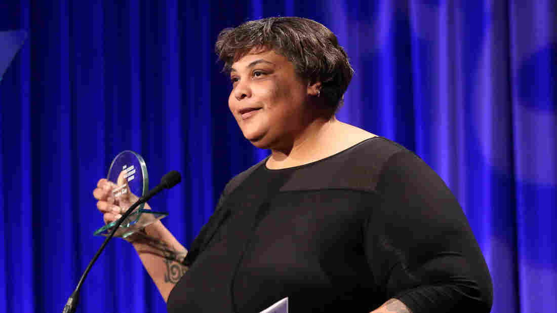 Roxane Gay accepts her Freedom to Write Award at the PEN Center USA's 25th Annual Literacy Awards Festival.