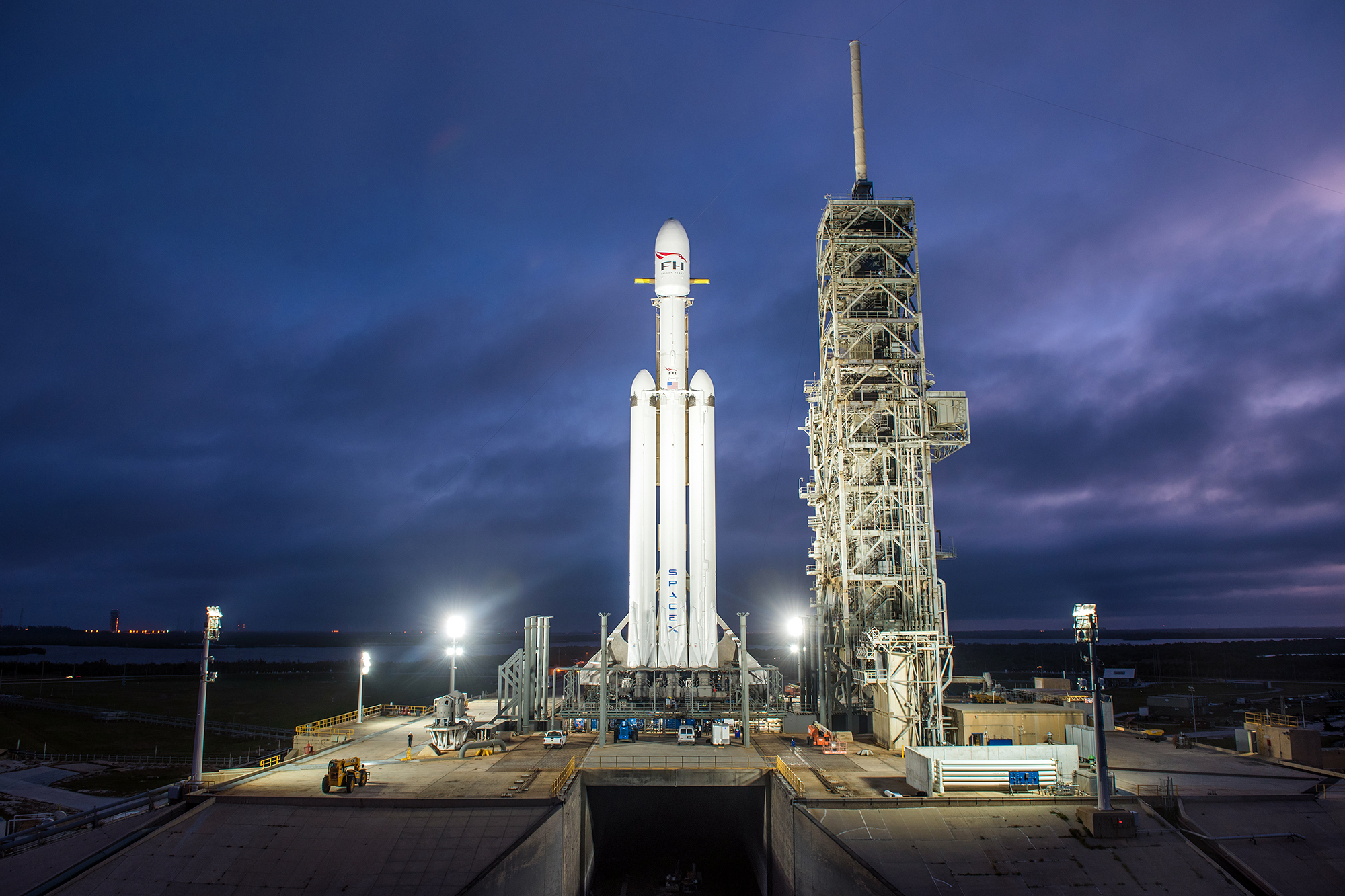The Falcon Heavy is the latest advance from the rocket company SpaceX, and it's a step toward the company's goal of sending people to Mars. (SpaceX)