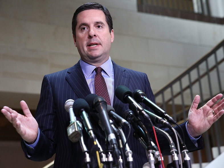 House intelligence committee Chairman Devin Nunes, R-Calif., speaks to reporters at the Capitol last year. Nunes is at the center of a political firestorm over the release of a memo critiquing FBI surveillance. (Win McNamee/Getty Images)