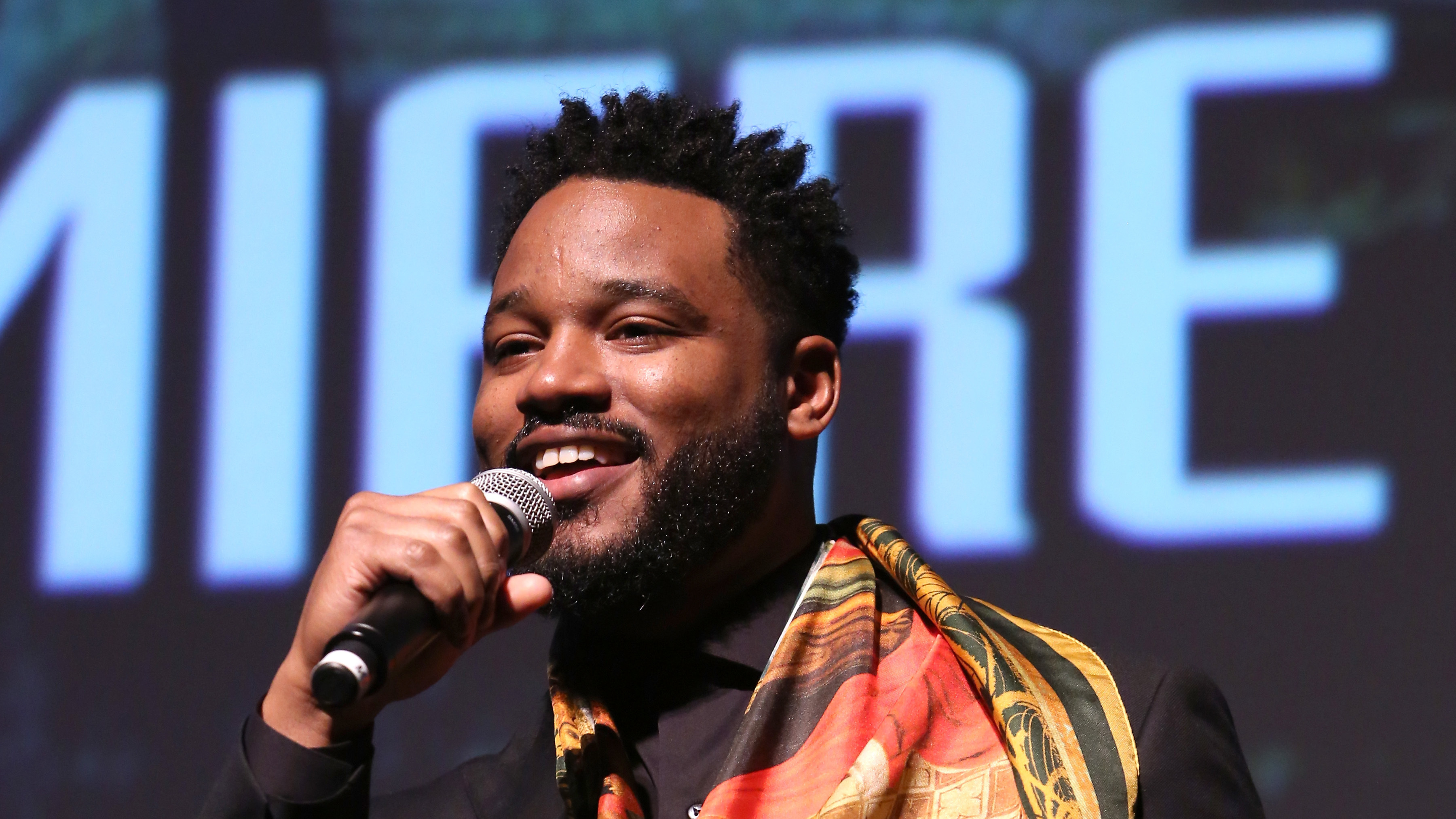 Ryan Coogler, director and co-writer of Marvel's <em>Black Panther</em>, speaks at the film's Los Angeles premiere in January. (Getty Images)