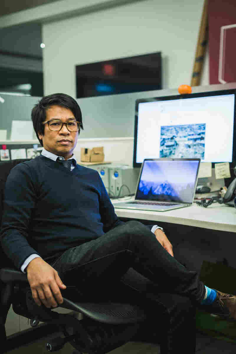 Ben de la Cruz at his desk.