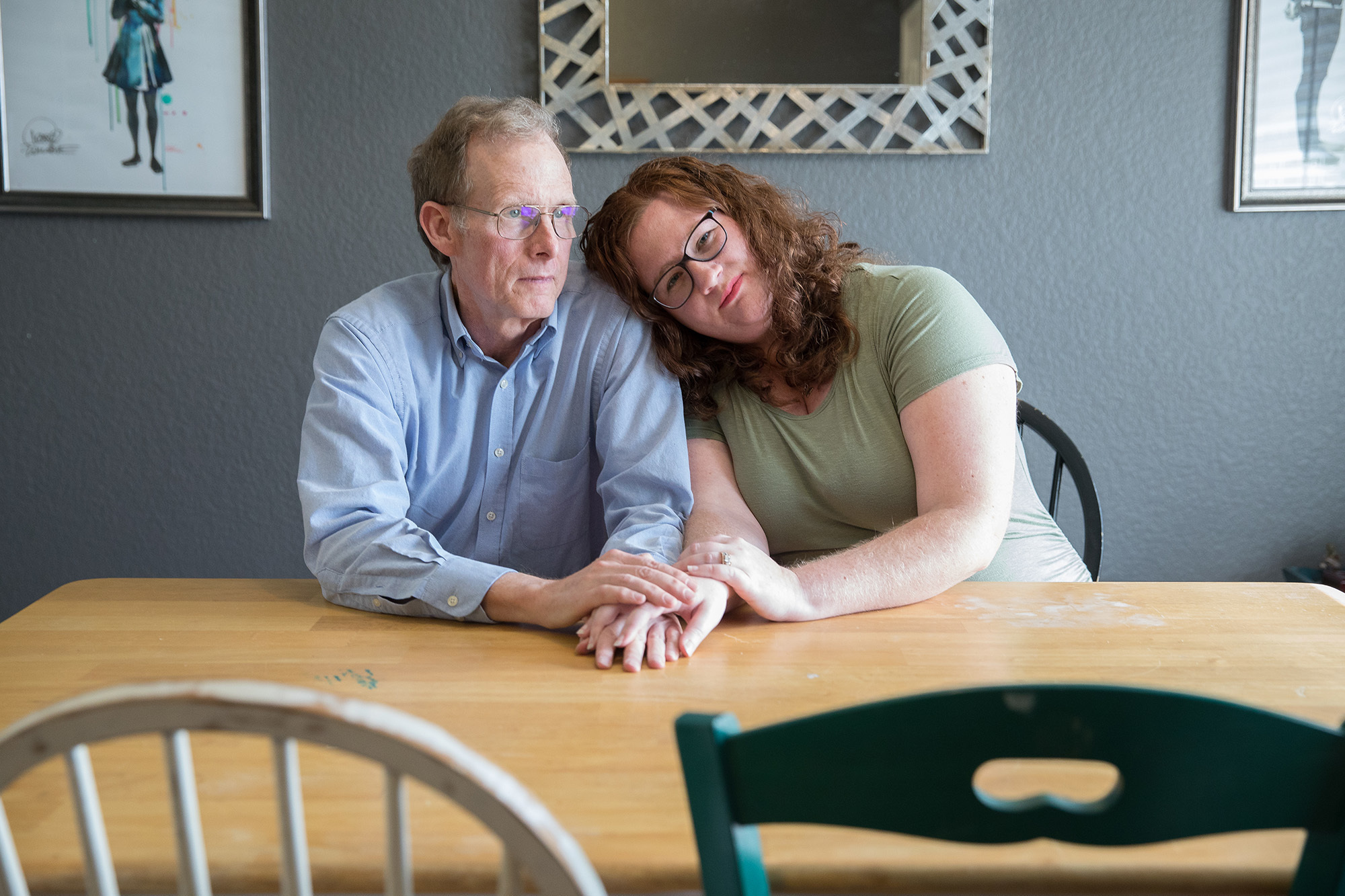 Liz Moreno thought she was done paying for her back surgery in 2015. But a $17,850 bill for a urine test showed up nine months later. Her father, Paul Davis, a retired doctor from Ohio, settled with the lab company for $5,000 in order to protect his daughter's credit history. (Julia Robinson for KHN)