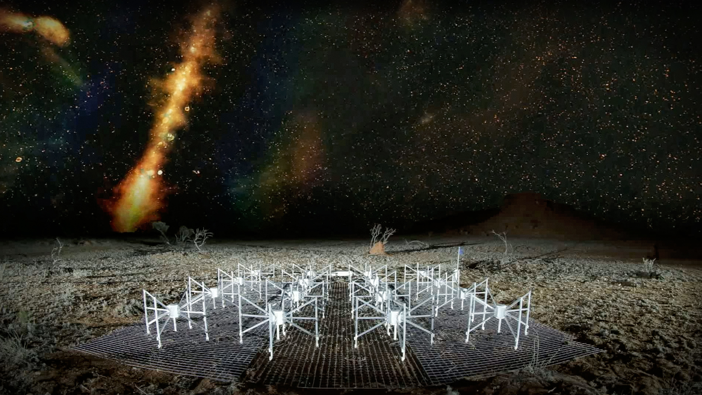 Australian desert telescope views of the sky in radio technicolour.