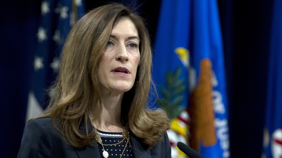 Associate Attorney General Rachel Brand speaks during the opening of the summit on Efforts to Combat Human Trafficking on Feb. 2 at the Justice Department. (Jose Luis Magana/AP)