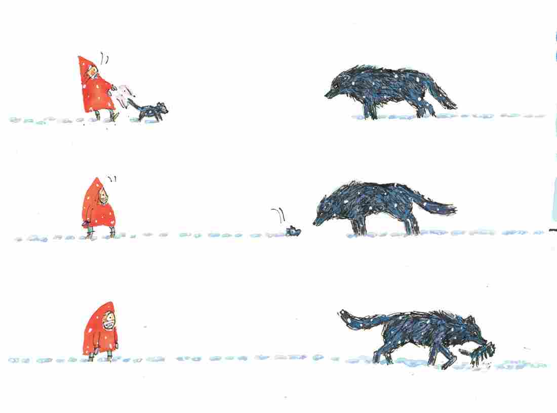 A scene from Matthew Cordell's Wolf in the Snow.