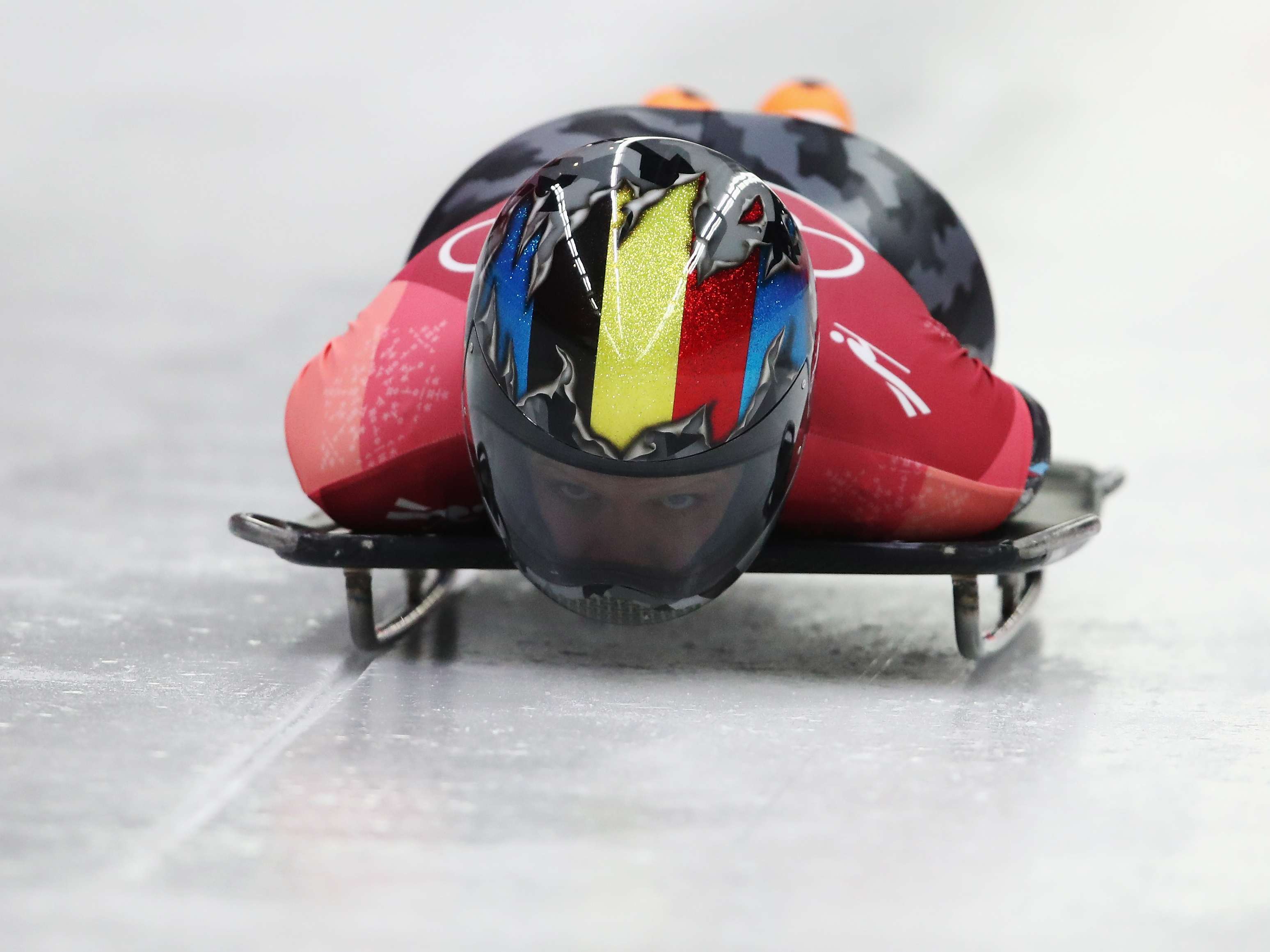 PYEONGCHANG - Kim Meylemans of Belgium slides during the Women's Skeleton. (Sean M. Haffey/Getty Images)