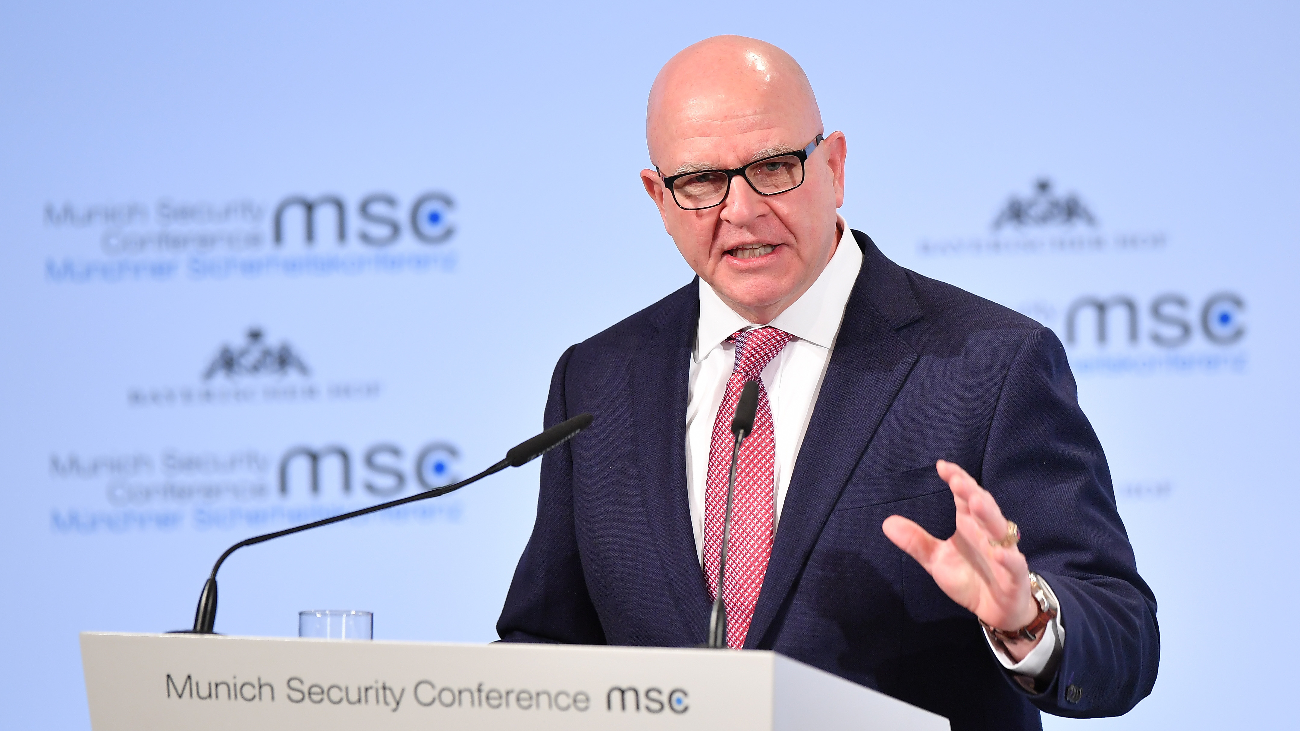 National Security Adviser H.R. McMaster spoke at the Munich Security Conference Saturday and said the U.S. &quot;will expose and act against those who use cyberspace&quot; to spread disinformation. (Getty Images)