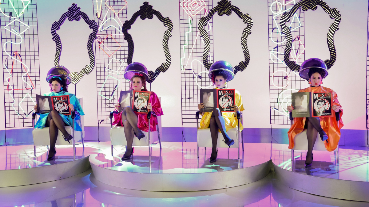 Rachel Bloom as Rebecca, Donna Lynne Champlin as Paula, Vella Lovell as Heather and Gabrielle Ruiz as Valencia on the CW's <em>Crazy Ex-Girlfriend</em>. (The CW)