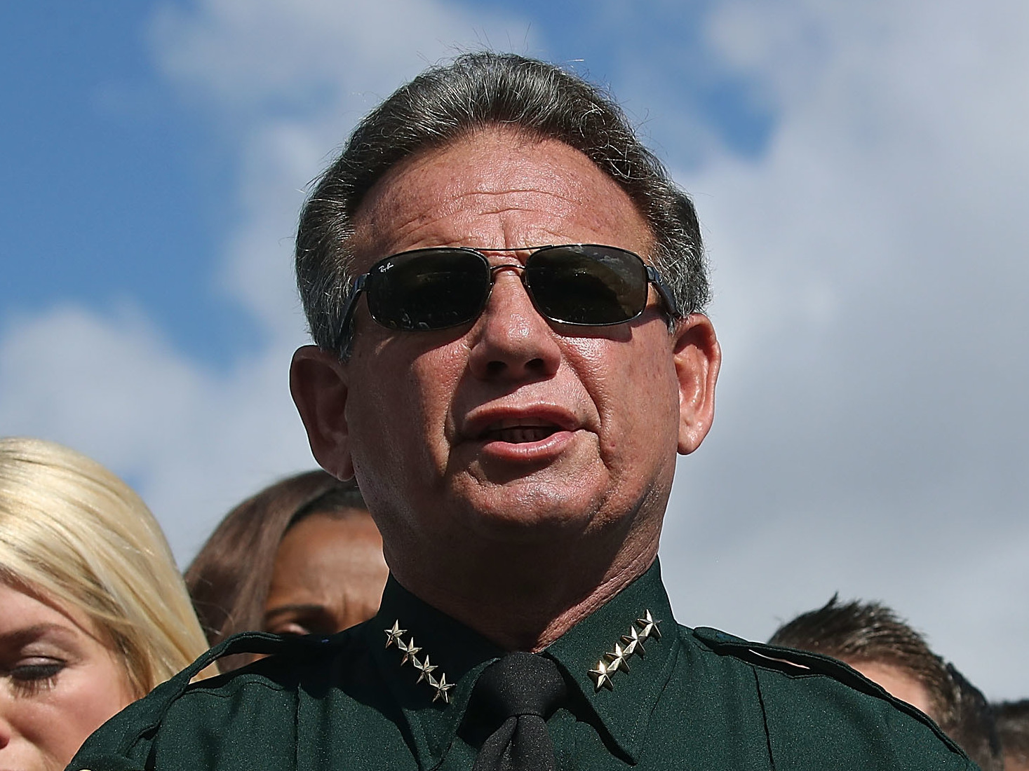 Broward, Fla., Sheriff Scott Israel speaks to reporters after the shootings at Marjory Stoneman Douglas High School where 17 people were killed on February 15, 2018. (Getty Images)