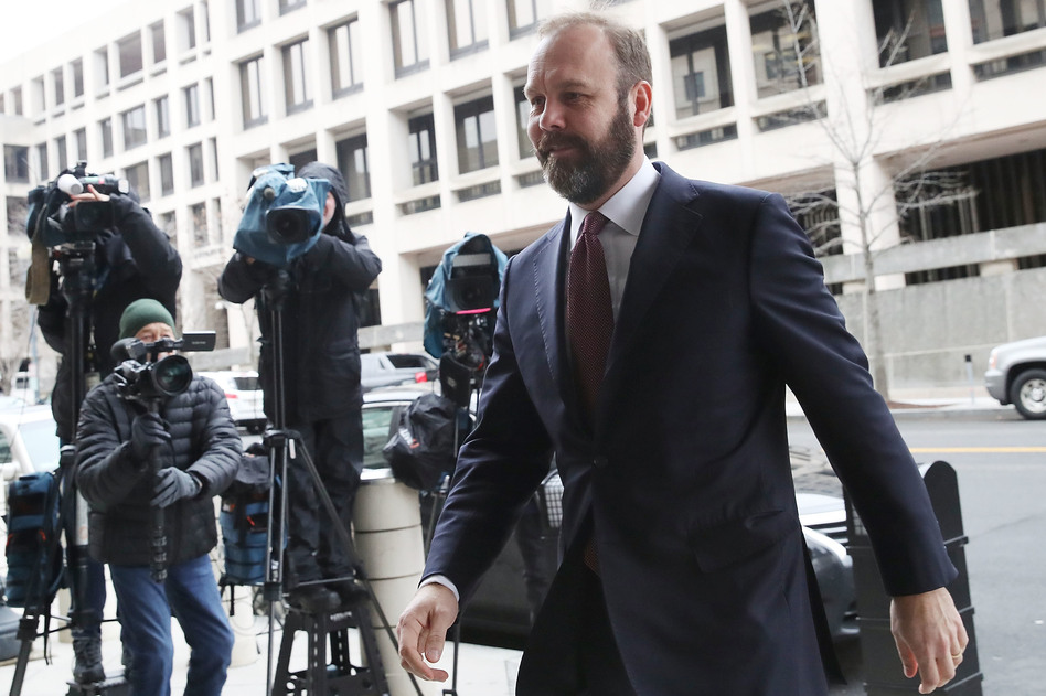 Former Trump campaign official Rick Gates arrives at the Prettyman Federal Courthouse on Friday in Washington, D.C. He confirmed that he is changing his plea to guilty. (Mark Wilson/Getty Images)
