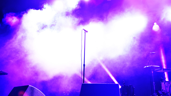 The stage before a performance by Alice Glass on October 29, 2017 in San Pedro, Calif.