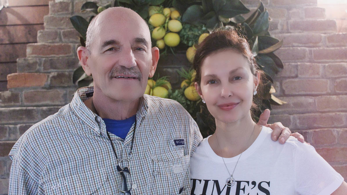 Actress Ashley Judd and her friend, Ted Klontz, outside Nashville, Tenn. (StoryCorps)