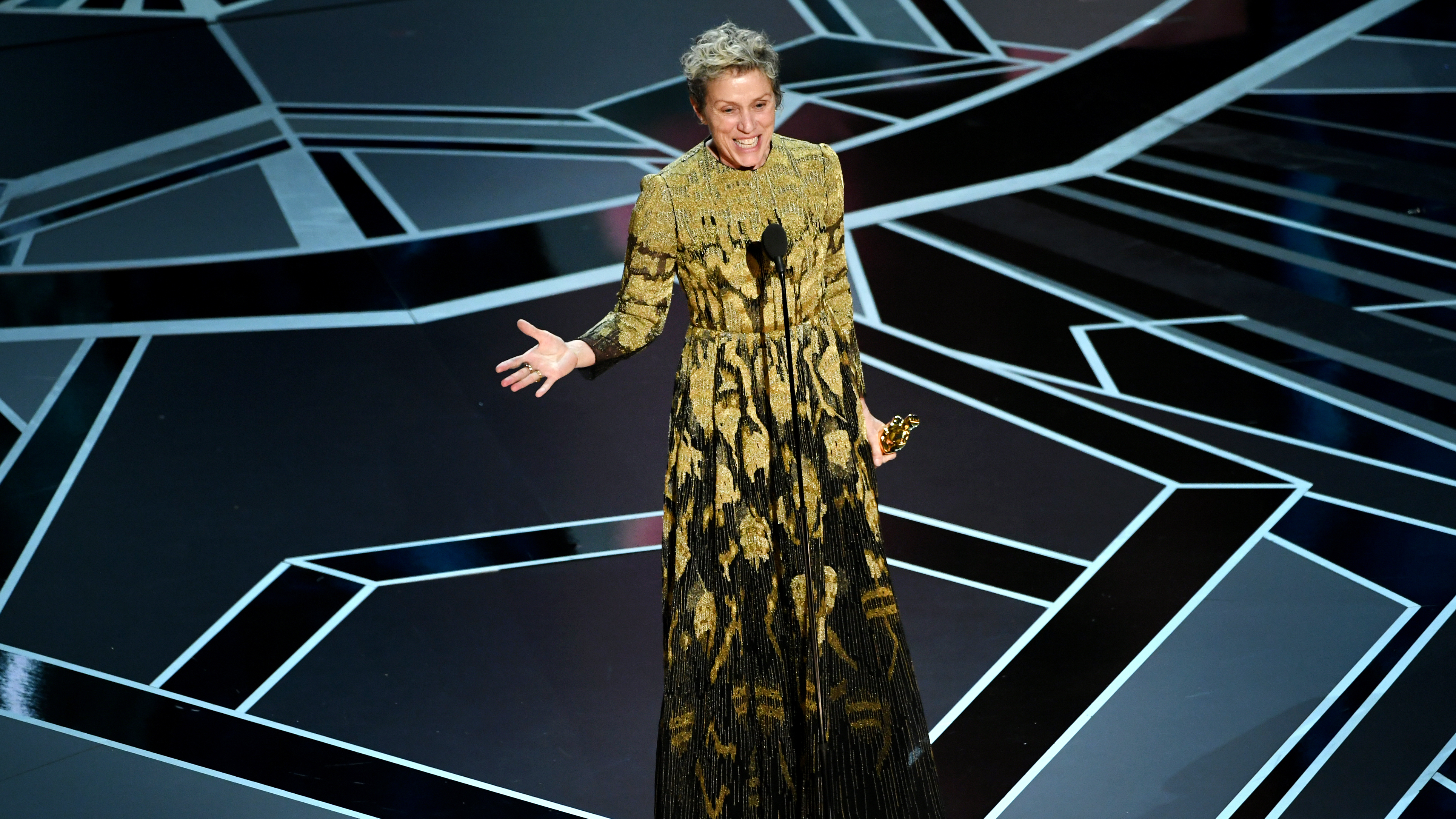 Frances McDormand won best actress for her role in Three Billboards Outside Ebbing, Missouri. As she accepted her award, she asked all other female Oscar nominees to stand up and be recognized.