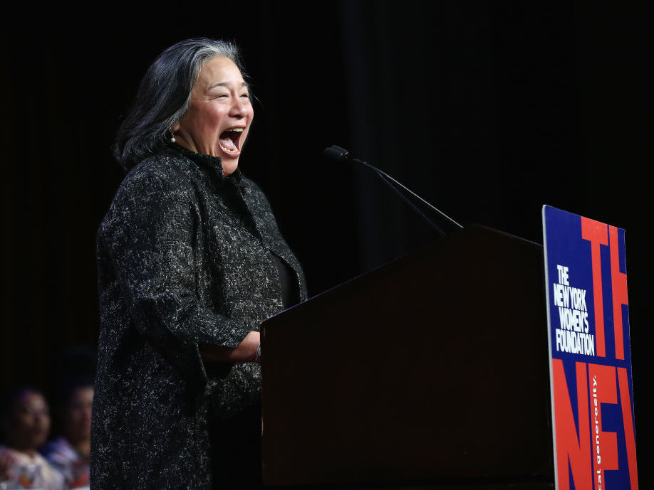 Tina Tchen, speaking onstage at an event in New York City in May 2017. (Getty Images)