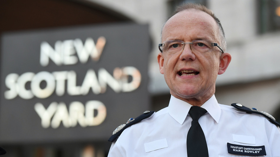 Assistant Commissioner Mark Rowley gives a statement on Wednesday in Salisbury, England. Sergei Skripal, who was granted refuge in the U.K. following a prisoner swap between the U.S. and Russia in 2010, and his daughter remain critically ill after being exposed to an unknown substance now believed to have been a nerve agent. (Chris J Ratcliffe/Getty Images)
