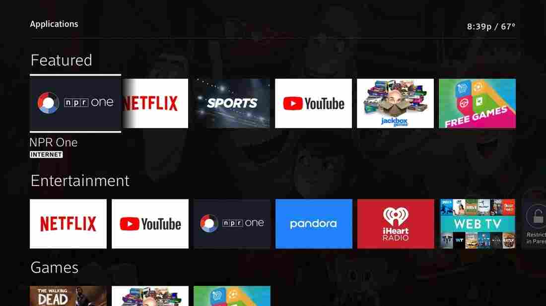 Screenshot of NPR One on Xfinity X1