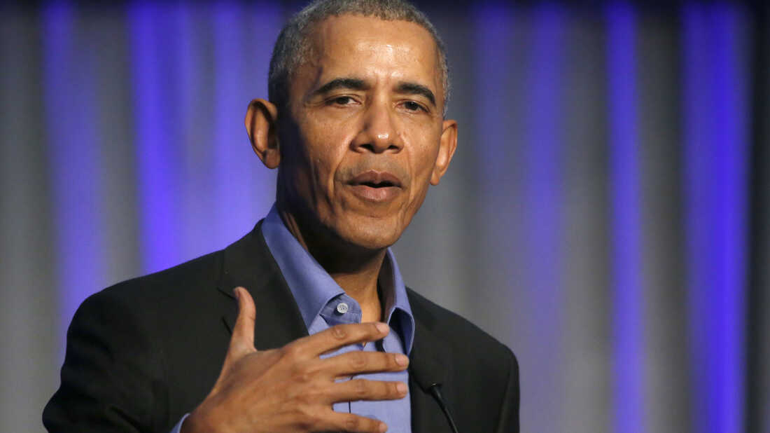 Former President Barack Obama addresses participants at a summit on climate change involving mayors from around the globe on Dec. 5 in Chicago.