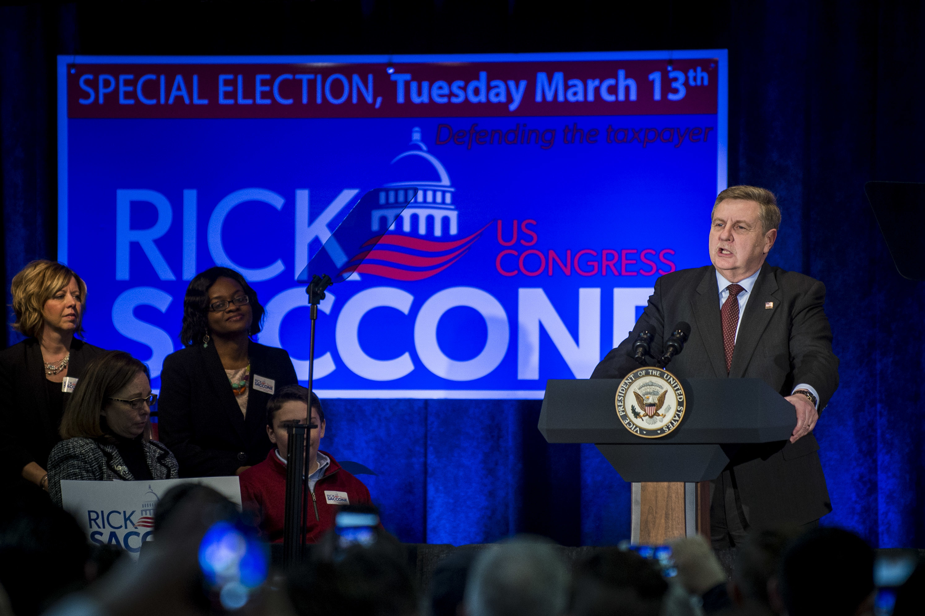 Republican congressional candidate Rick Saccone speaks during a campaign event on February 2, 2018, in Bethel Park, Pa. (Getty Images)