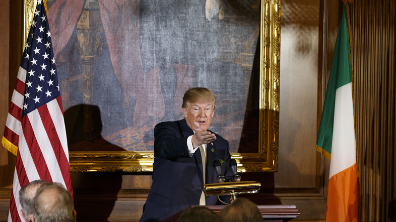 President Trump speaks at an event at the U.S. Capitol on Thursday. (Bloomberg/Bloomberg via Getty Images)