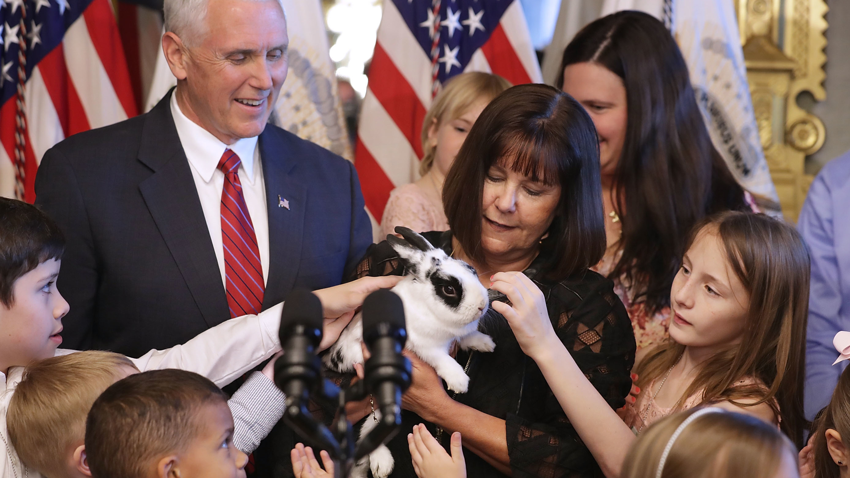 Vice President Pence and his wife, Karen, hold their family
