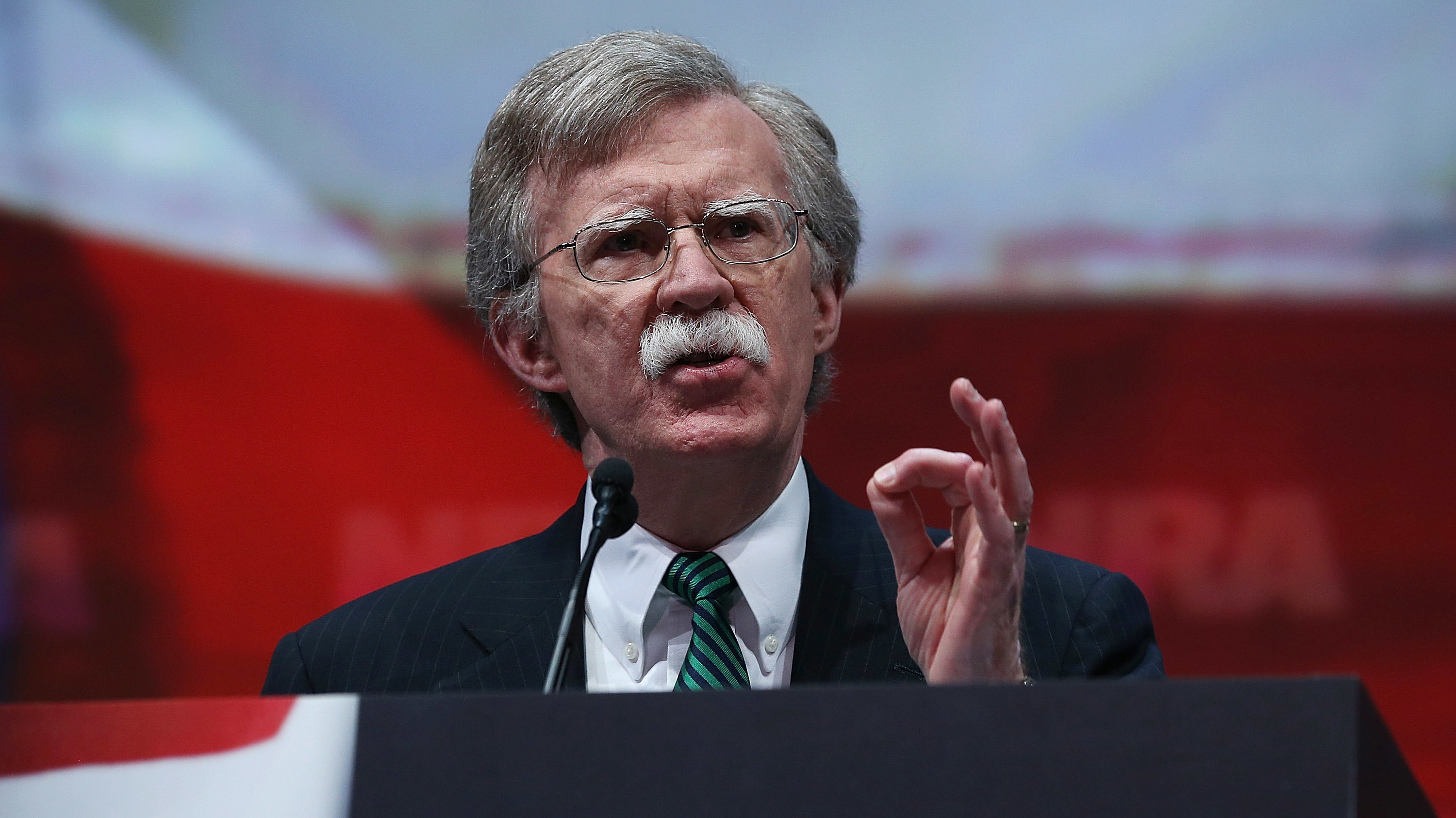 Former U.S. ambassador to the U.N. John Bolton speaks during the 2013 NRA Annual Meeting in Houston, the same year he recorded a promotional video for a Russian gun rights group with ties to the NRA. (Getty Images)