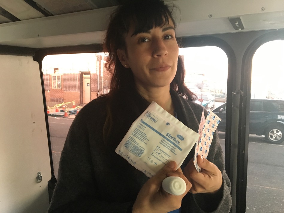 Sheila Dhand, a wound care nurse, treats many people who use drugs via mobile unit. (Elana Gordon / WHYY)