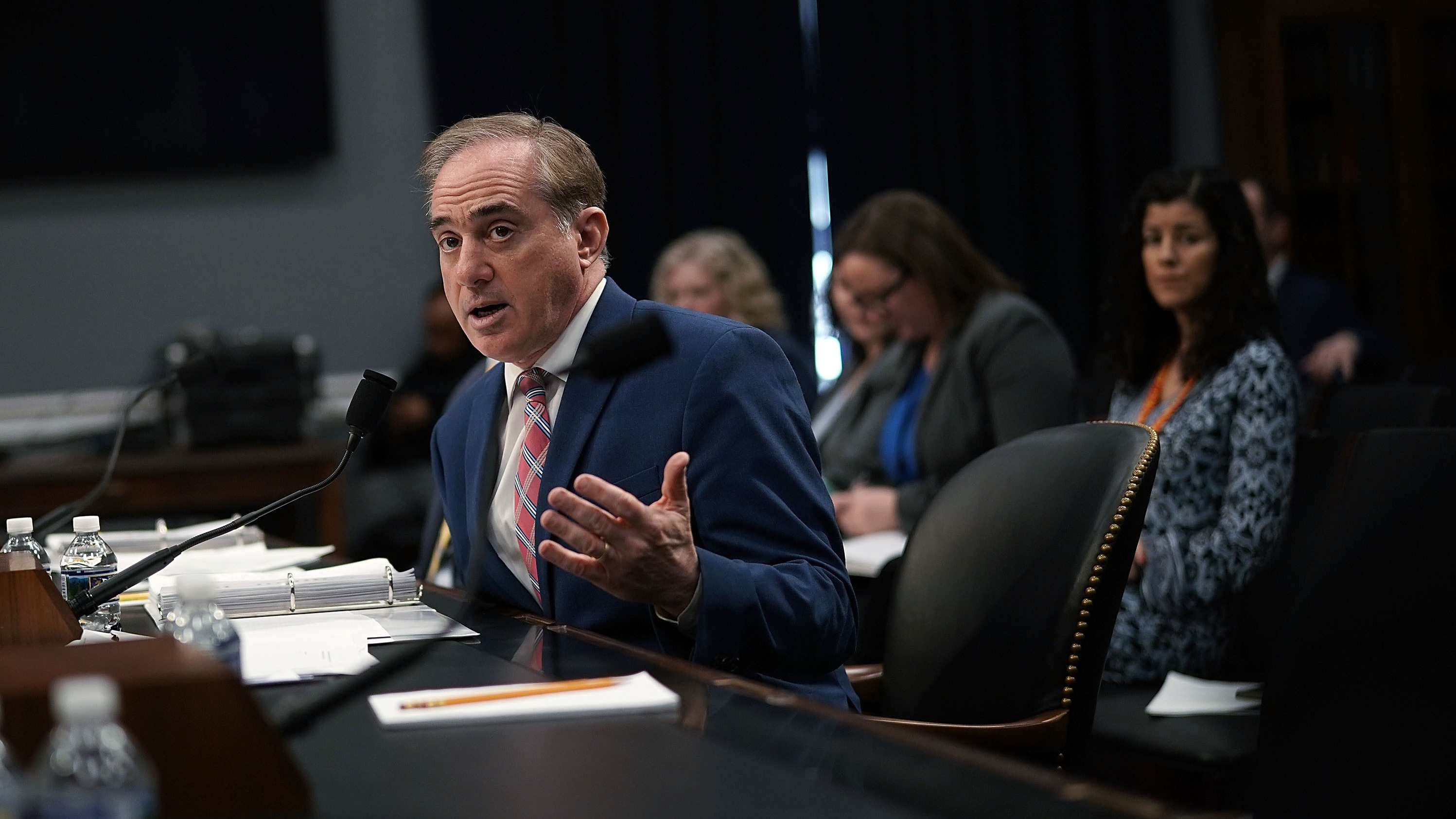 Veterans Affairs Secretary David Shulkin testifies during a U.S. House hearing on March 15. Shulkin has been criticized for taking his wife along on a 2017 official trip to Europe. (Getty Images)