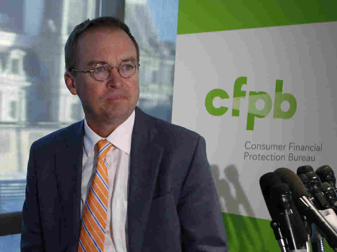 Proposed cuts in funding for the Consumer Financial Protection Bureau come amid questions about Trump appointee Mick Mulvaney softening the agency's stance on payday lenders.