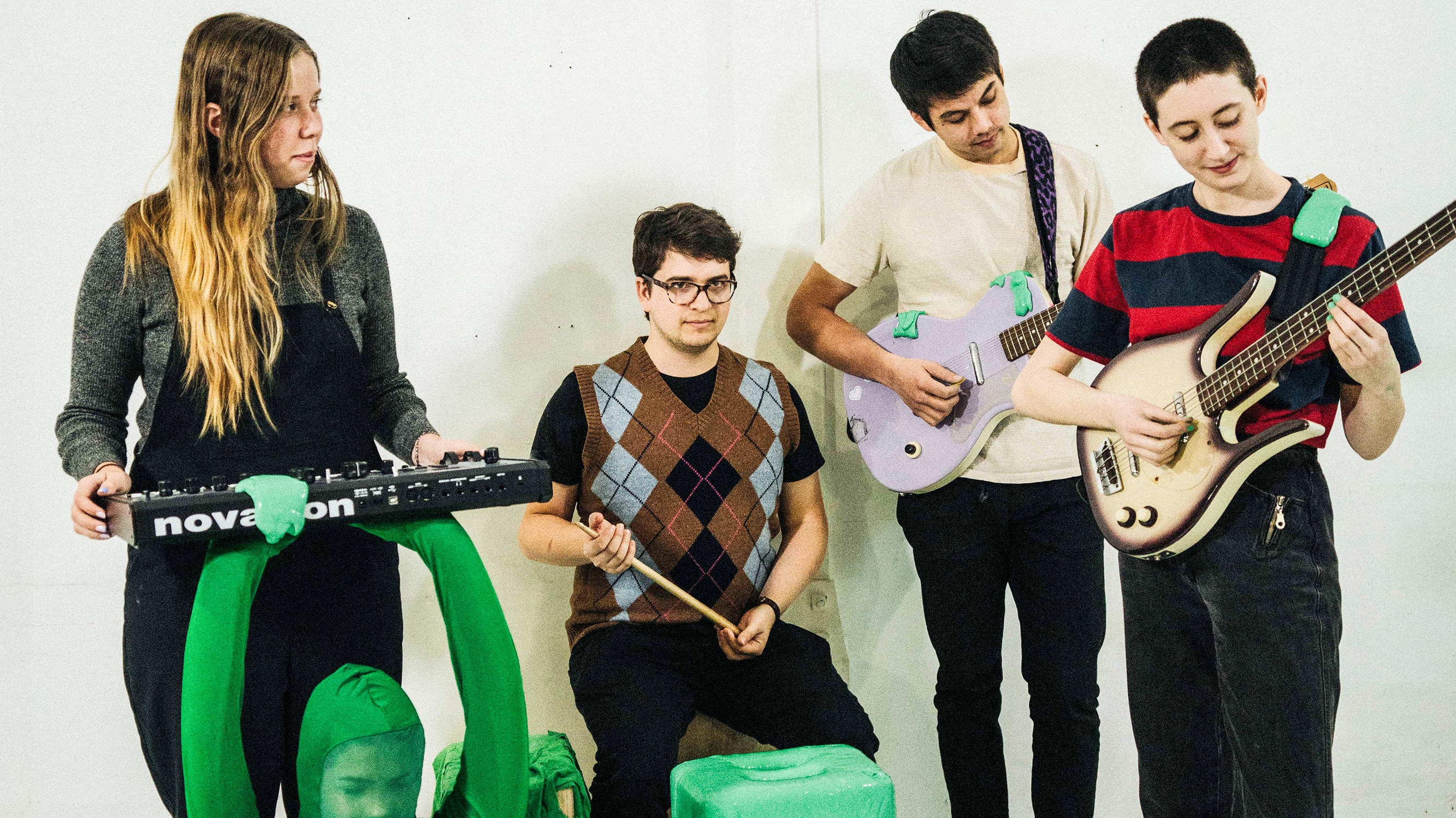 Frankie Cosmos' latest album is <em>Vessel</em>. Left to right: Lauren Martin, Luke Pyenson, Alex Bailey, Greta Kline. (Loroto Productions)