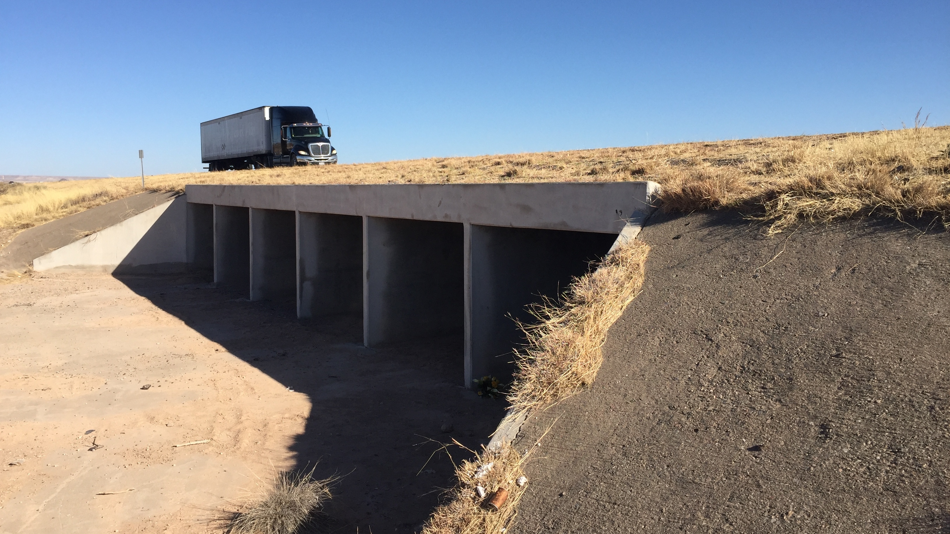On the night of Nov. 18, Sheriff Oscar Carrillo responded to a report of a Border Patrol agent down in this culvert. (NPR)