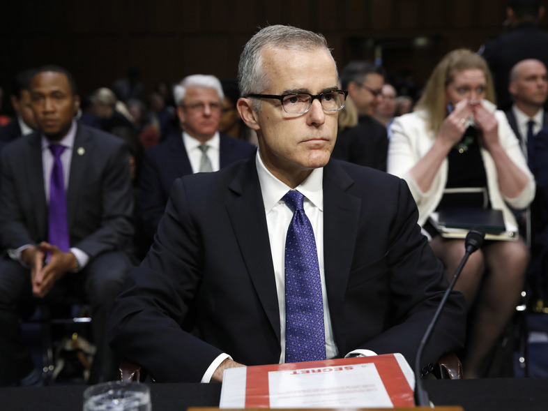 Then-acting FBI Director Andrew McCabe testifies before the Senate Intelligence Committee on May 11, 2017. (Jacquelyn Martin/AP)