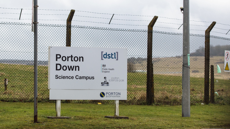 The Defence Science and Technology Laboratory in Porton Down, U.K., seen last month. Researchers at the lab were tasked with testing the nerve agent used to poison Sergei Skripal and his daughter, Yulia, in early March. (Jack Taylor/Getty Images)