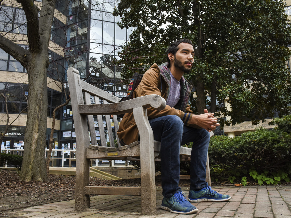 Caleb Torres, a senior at George Washington University, says he ran out of grocery money his freshmen year, so he began skipping meals. (The Washington Post/The Washington Post/Getty Images)