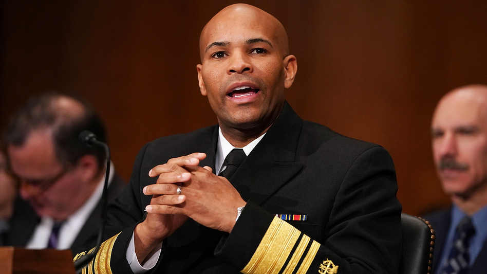 WASHINGTON, DC - NOVEMBER 15: U.S. Surgeon General Jerome Adams testifies before the Senate Health, Education, Labor and Pensions Committee in the Dirksen Senate Office Building on Capitol Hill November 15, 2017 in Washington, DC. Adams testified about community-level health promotion programs and businesses that offer incentives to employees that practice healthy lifestyles. (Chip Somodevilla/Getty Images)