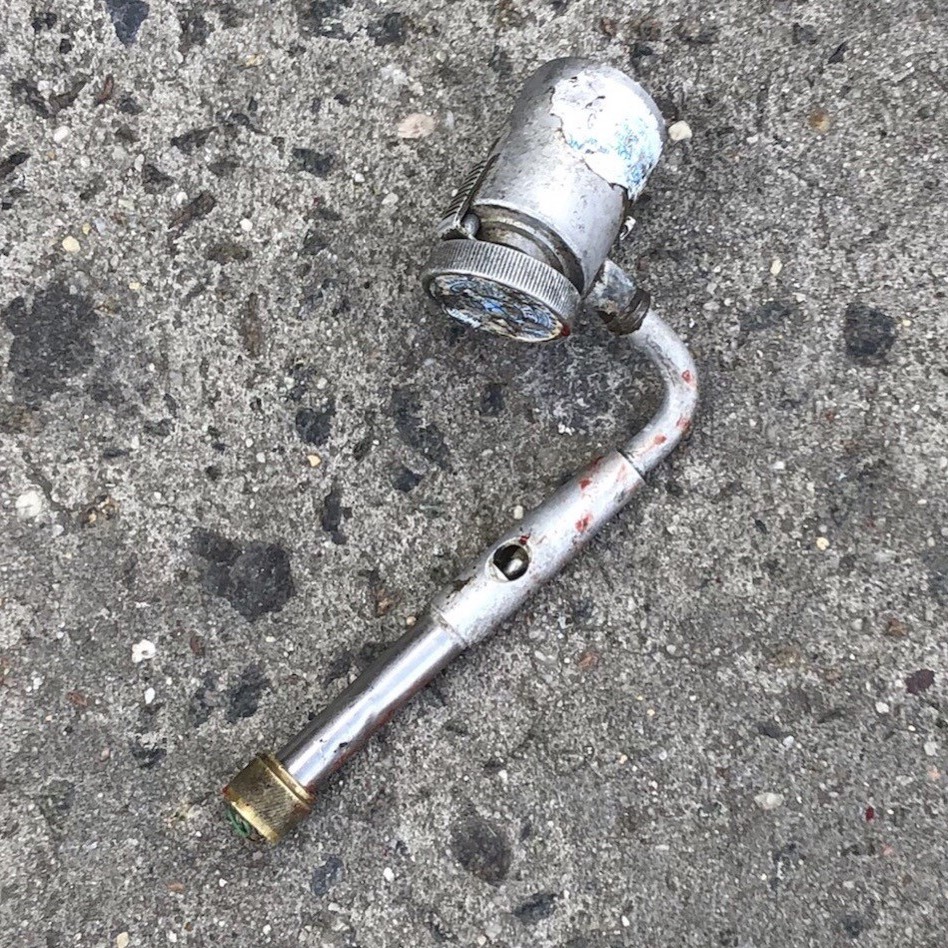 An image of the pipe found at the scene of the police shooting, provided by the New York Police Department.