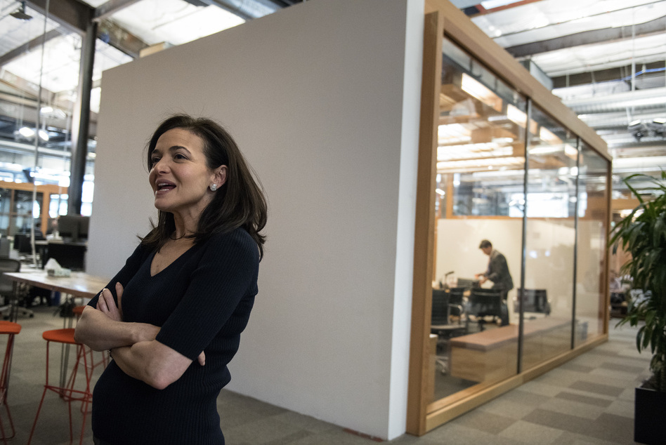 Facebook's chief operating officer, Sheryl Sandberg interviewed at the company's offices in Menlo Park, Calif., on Thursday told NPR: "We did not think enough about the abuse cases." (Deanne Fitzmaurice for NPR)