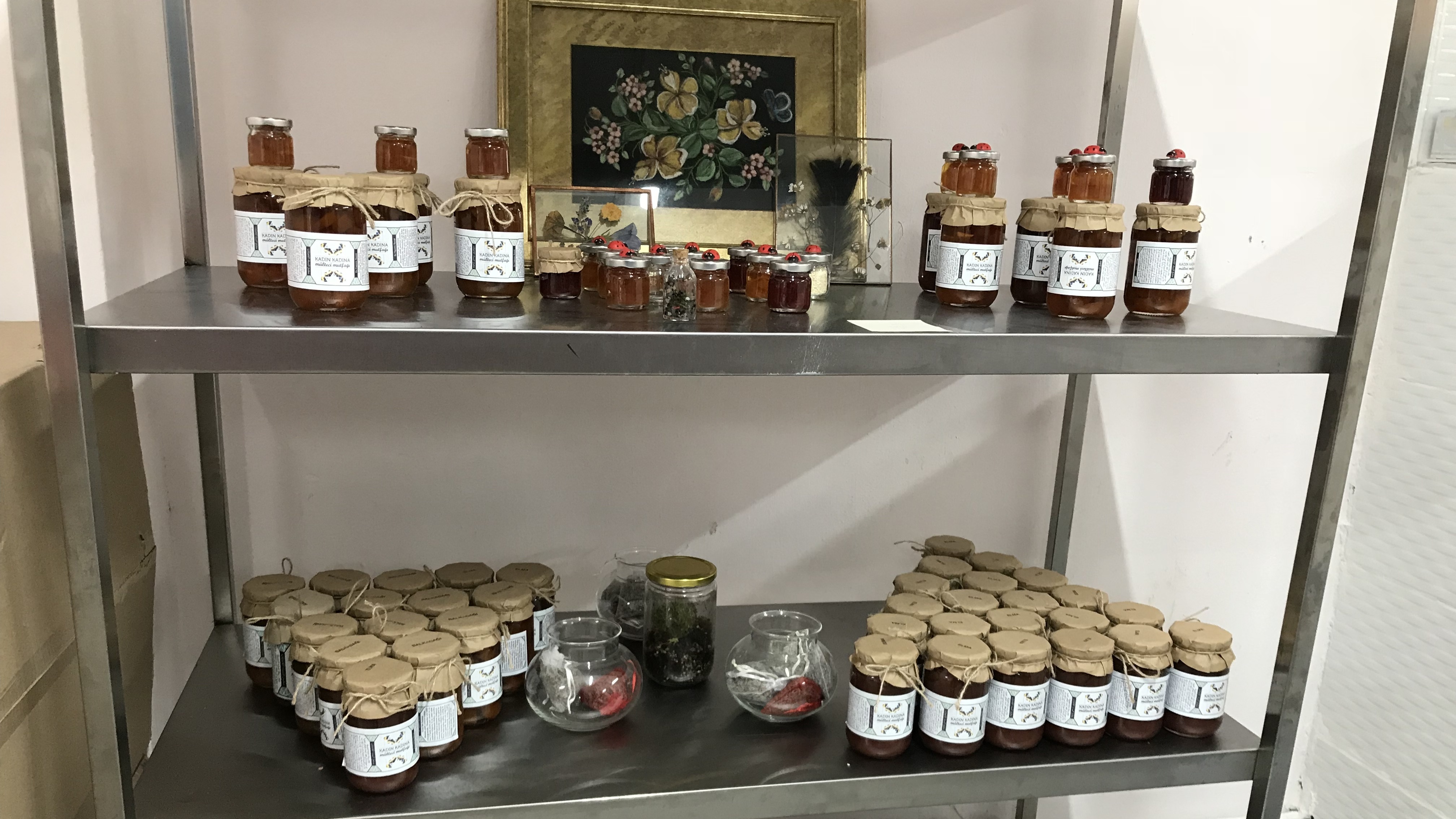 Some of the jams and preserves made by the "Women