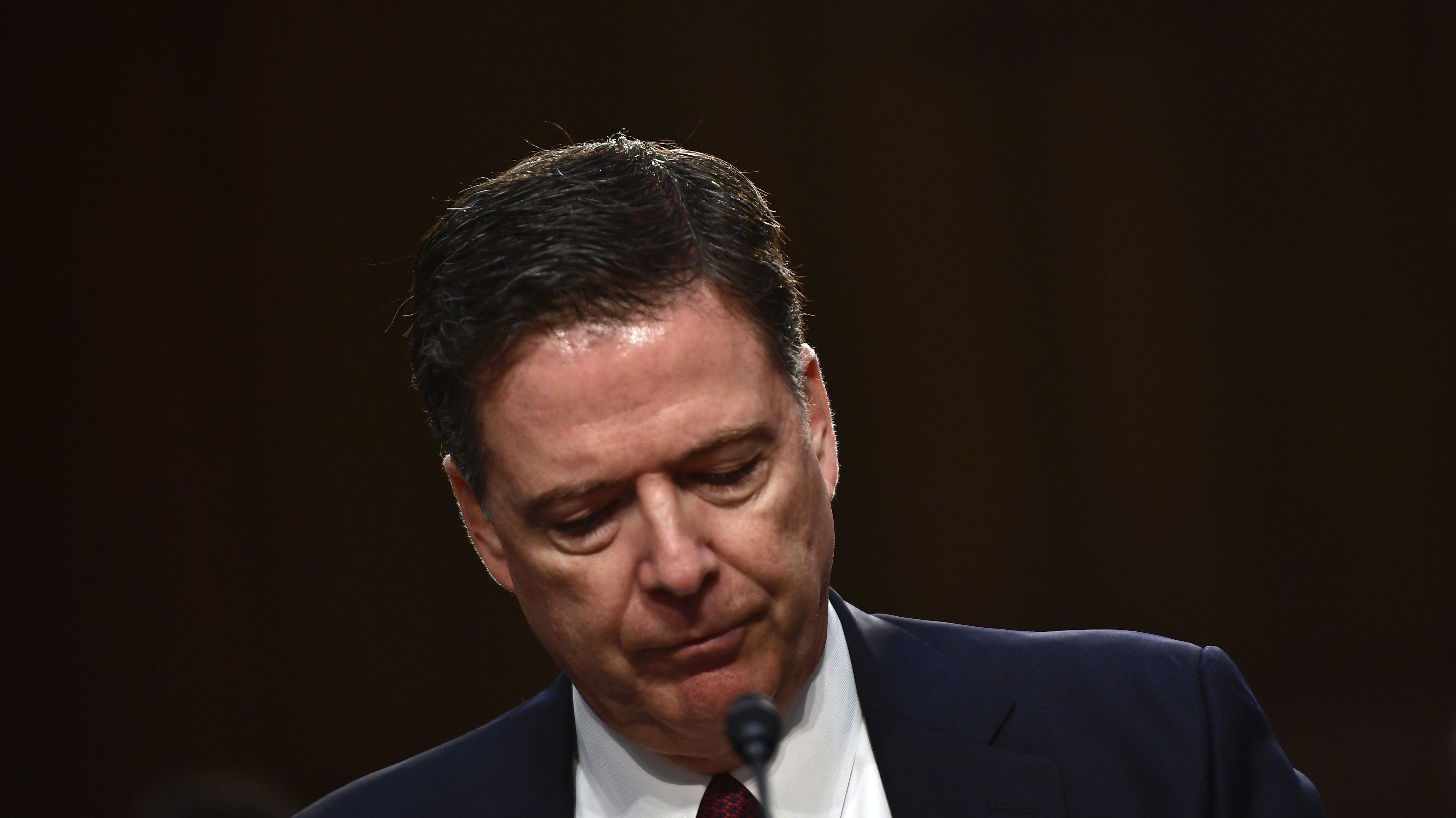 Former FBI Director James Comey speaks at a hearing on Capitol Hill on June 8, 2017. (AFP/Getty Images)