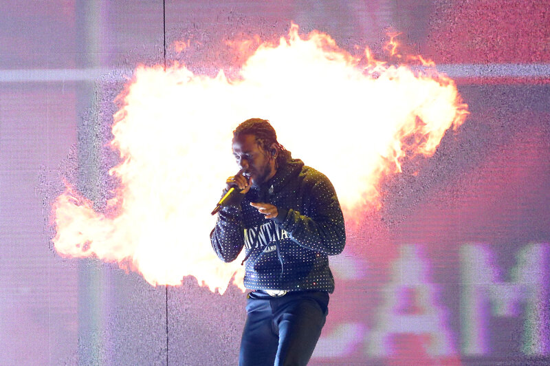 Kendrick Lamar, whose album DAMN. won this year's Pulitzer Prize for music, performs in London earlier this year. (Daniel Leal-Olivas/AFP/Getty Images)