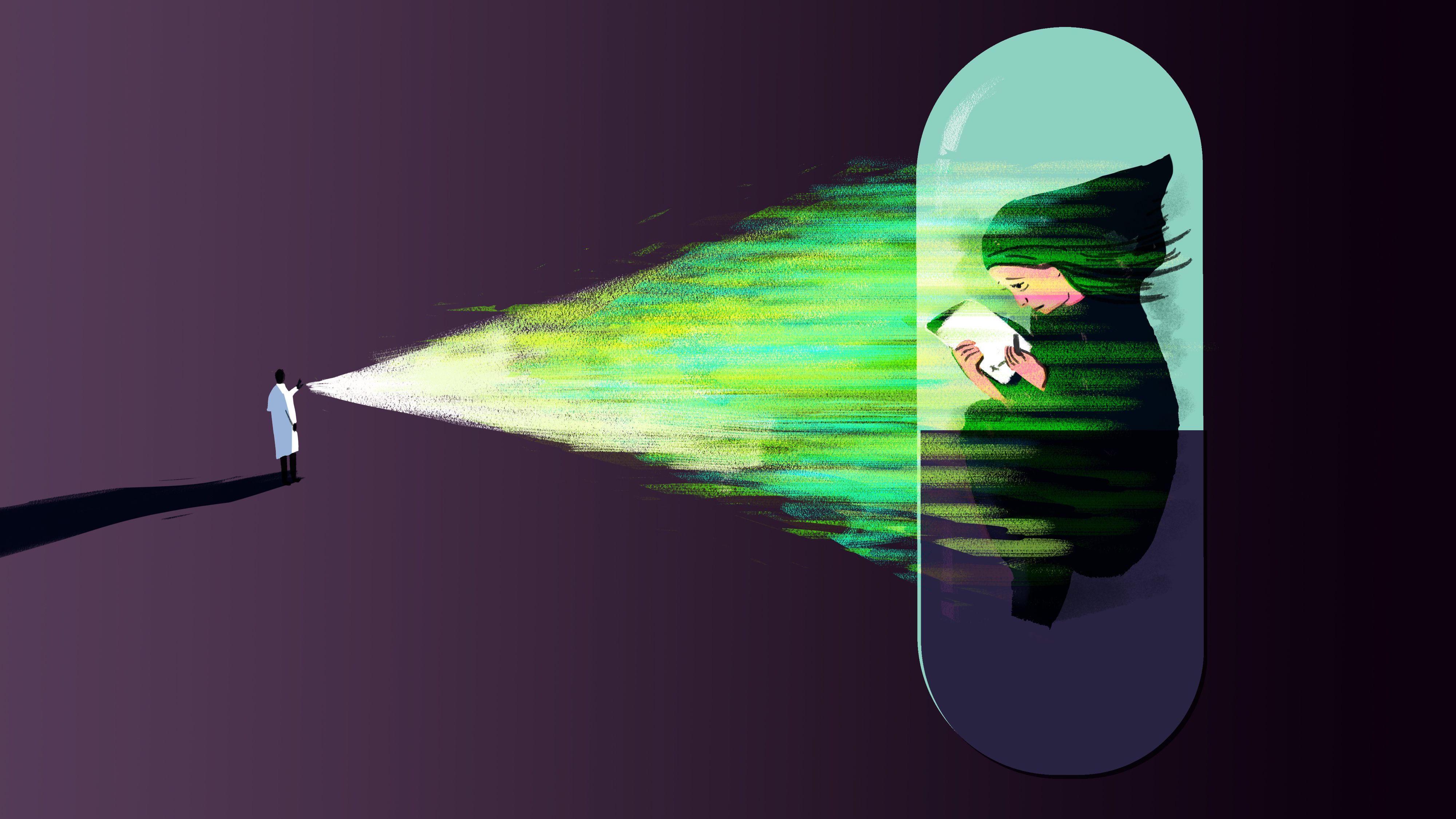 The Bridge, a medical device worn behind the ear, delivers electronic pulses to ease the symptoms of opioid withdrawal. (Maria Fabrizio for NPR)