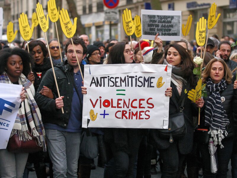 Image result for Thousands take to streets of France after antisemitic attacks