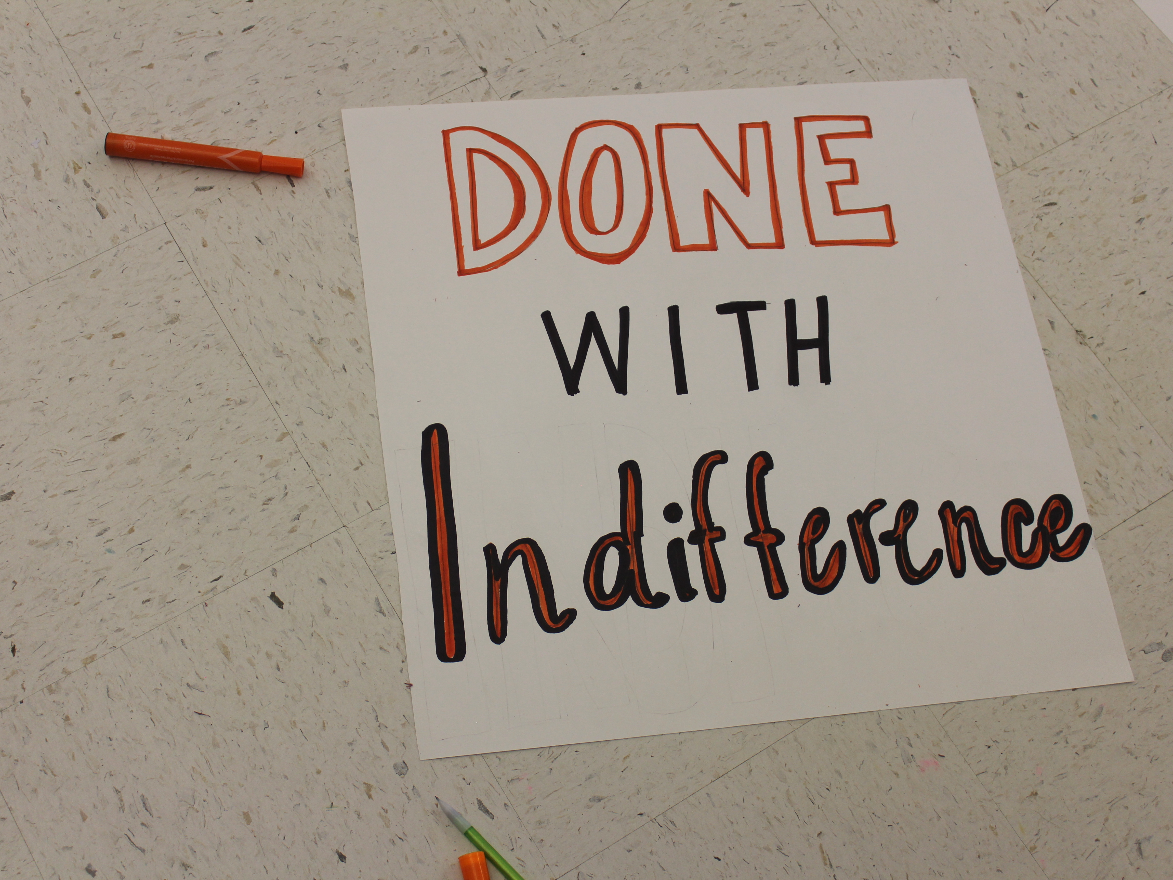 Student organizers at Ridgefield High School in Connecticut made posters to use at the nationwide school walkout on Friday to protest gun violence in schools.