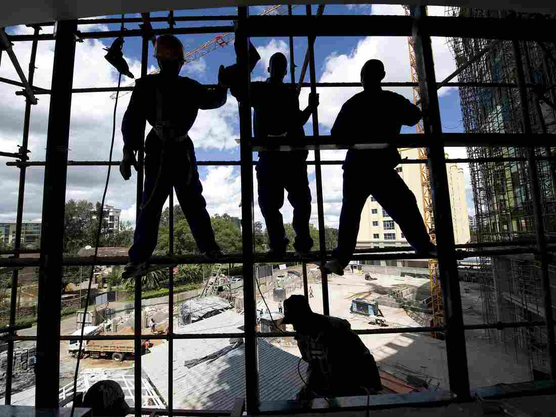 Workers at a construction site in Nairobi on May 13, 2014. SIMON MAINA/AFP/Getty Images