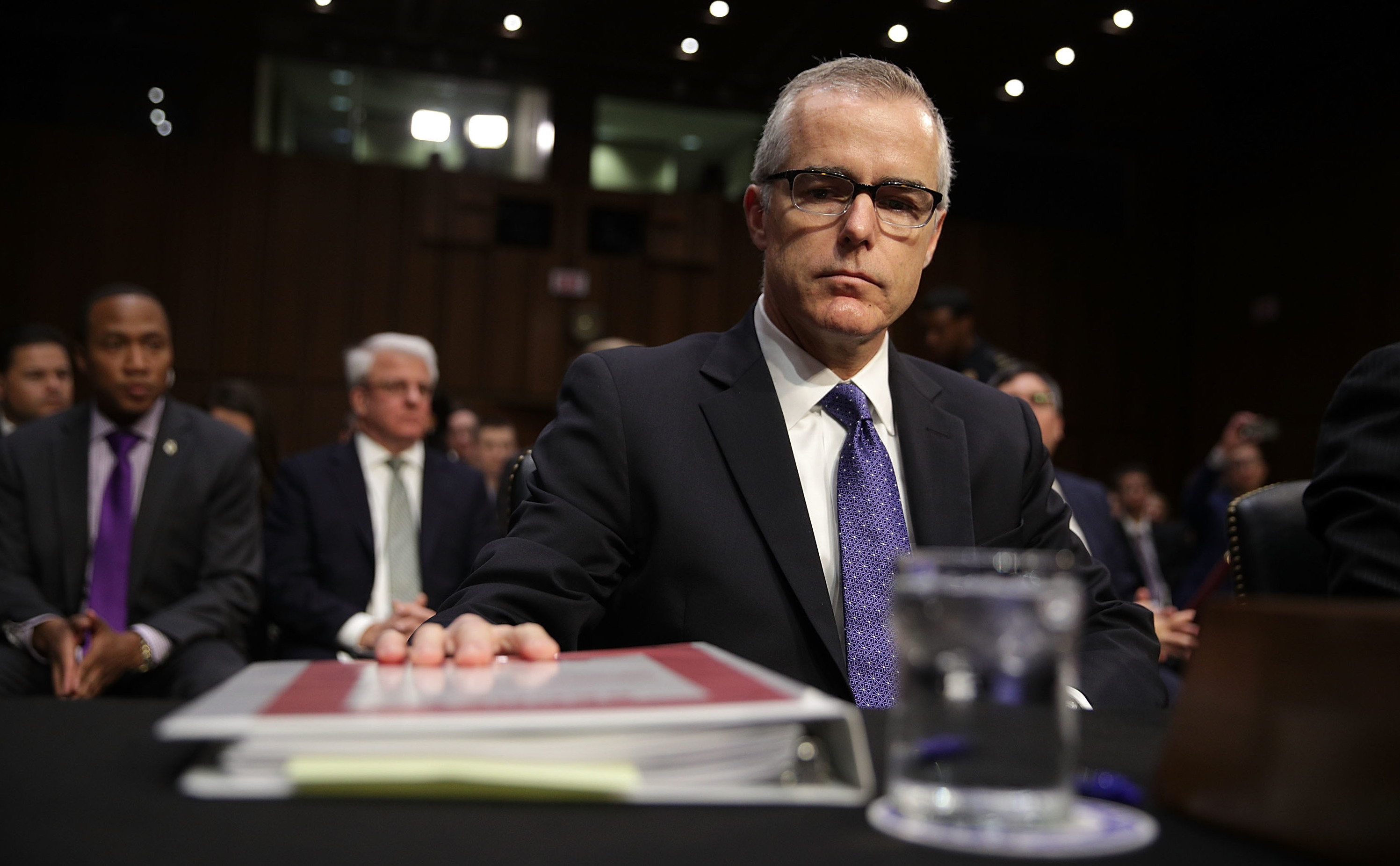 Former FBI Deputy Director Andrew McCabe, seen during a Senate intelligence committee hearing in May 2017, has launched a legal defense fund to help cover the costs associated with congressional investigations, the U.S. Attorney's Office and potential litigation. (Getty Images)